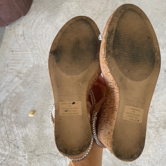 STEVE MADDEN Morgan Rhinestone Cork Wedge Heels Sandals - Picture 11 of 12